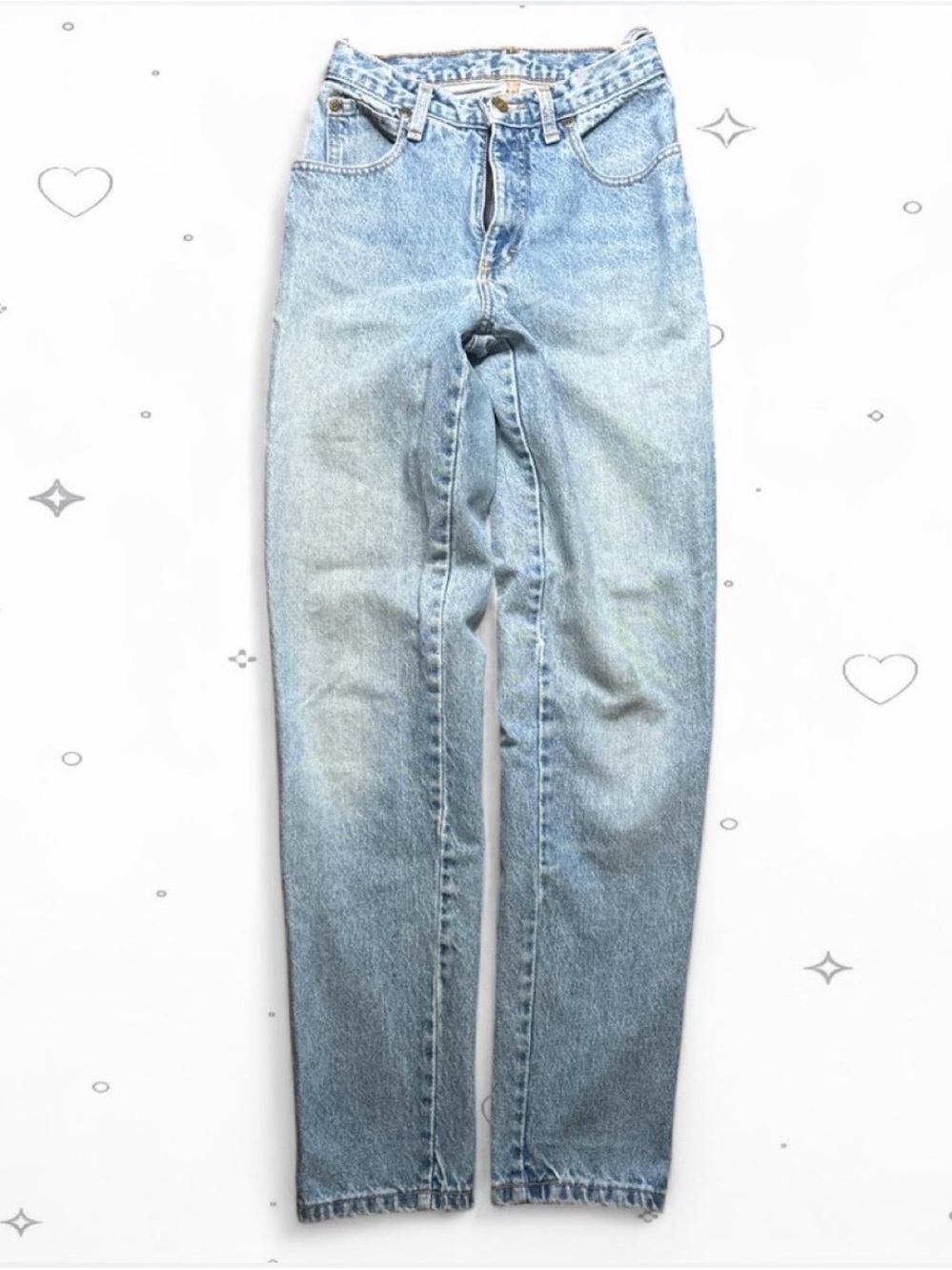 Vintage 90s Zena Jeans High Waisted Light Wash Thrashed Destroyed 25 Waist